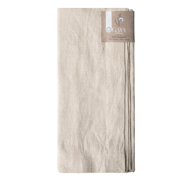 Napron de masă din in, culoarea cretei 50 x 140 cm - Gaya Ambiente