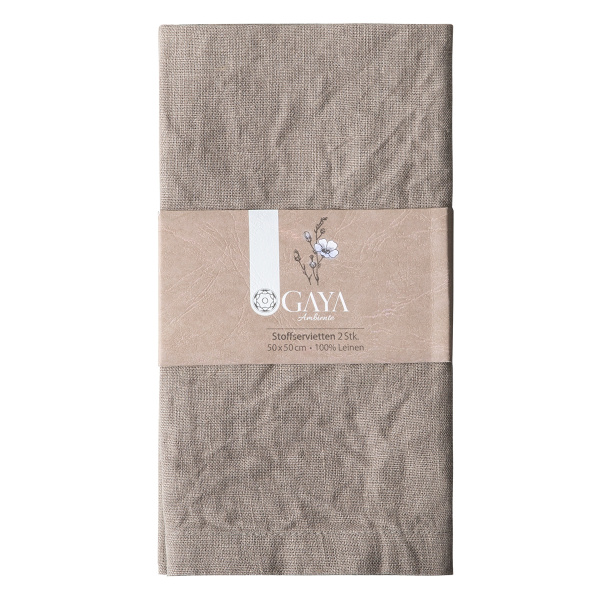 Șervețele din in culoarea ardeziei 50 x 50 cm 2 buc - Gaya Ambiente