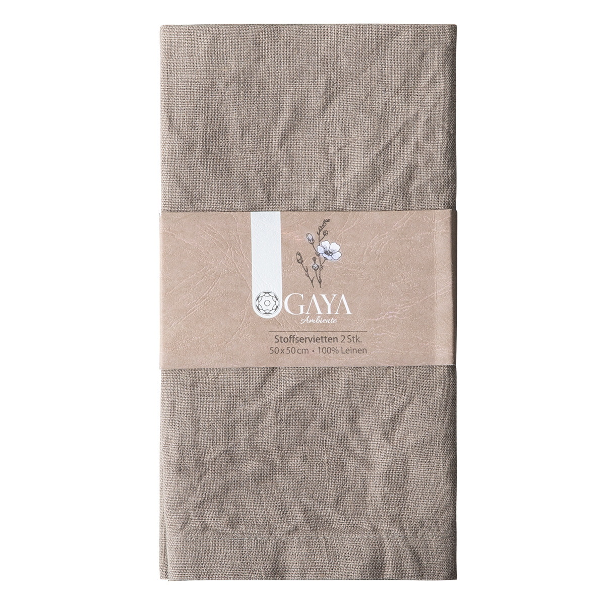 Șervețele din in culoarea ardeziei 50 x 50 cm 2 buc - Gaya Ambiente