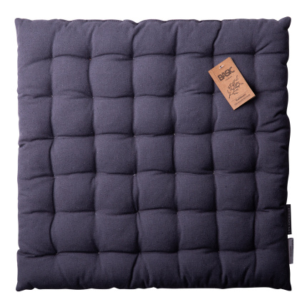 Pernă de scaun din bumbac gri oțel 40 x 40 x 4 cm – Basic Ambiente