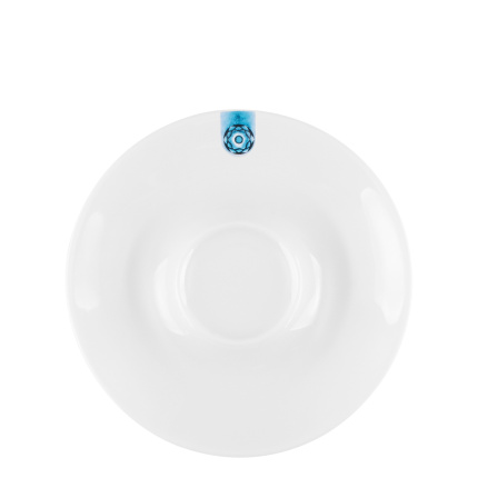 Farfurioară pentru cafea/ceai cu ornament albastru 15 cm – Gaya RGB