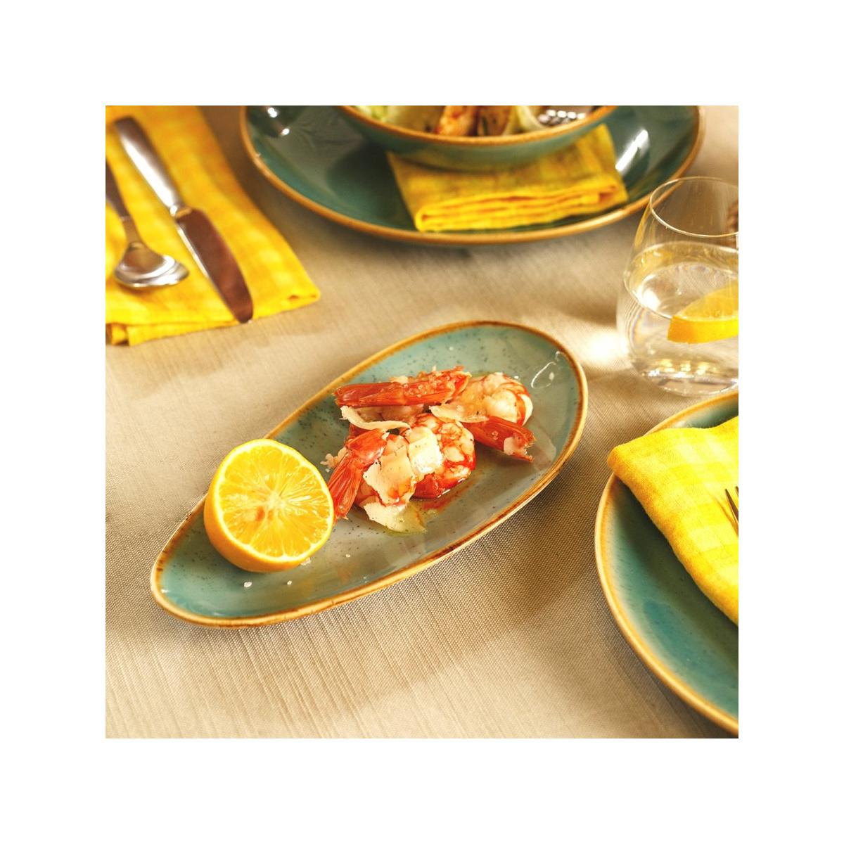 Farfurie ovală Sand turcoaz 25 cm – Gaya