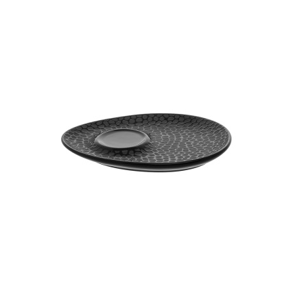 Farfurioară pentru cafea Mokka structurată negru-gri – Flow