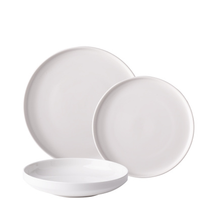 Set farfurii albe U-Coupe 12 buc. — Flow Lunasol