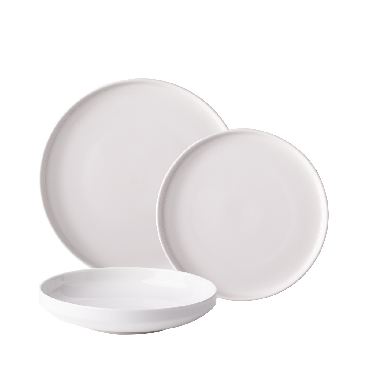 Set farfurii albe U-Coupe 12 buc. — Flow Lunasol
