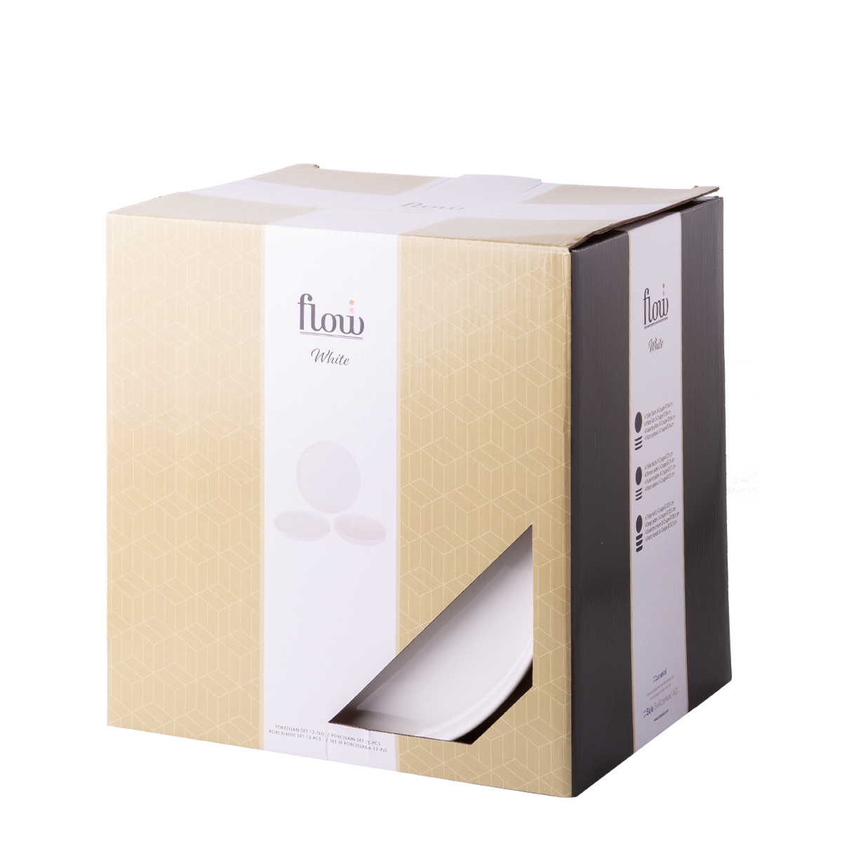 Set farfurii albe U-Coupe 12 buc. — Flow Lunasol