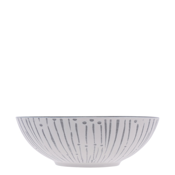 Bol pentru cereale alb / gri deschis 17,8 cm - Basic