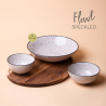 Set Flowl - Boluri Gaya Atelier gri cu pete + Tavă Triangle Salcâm