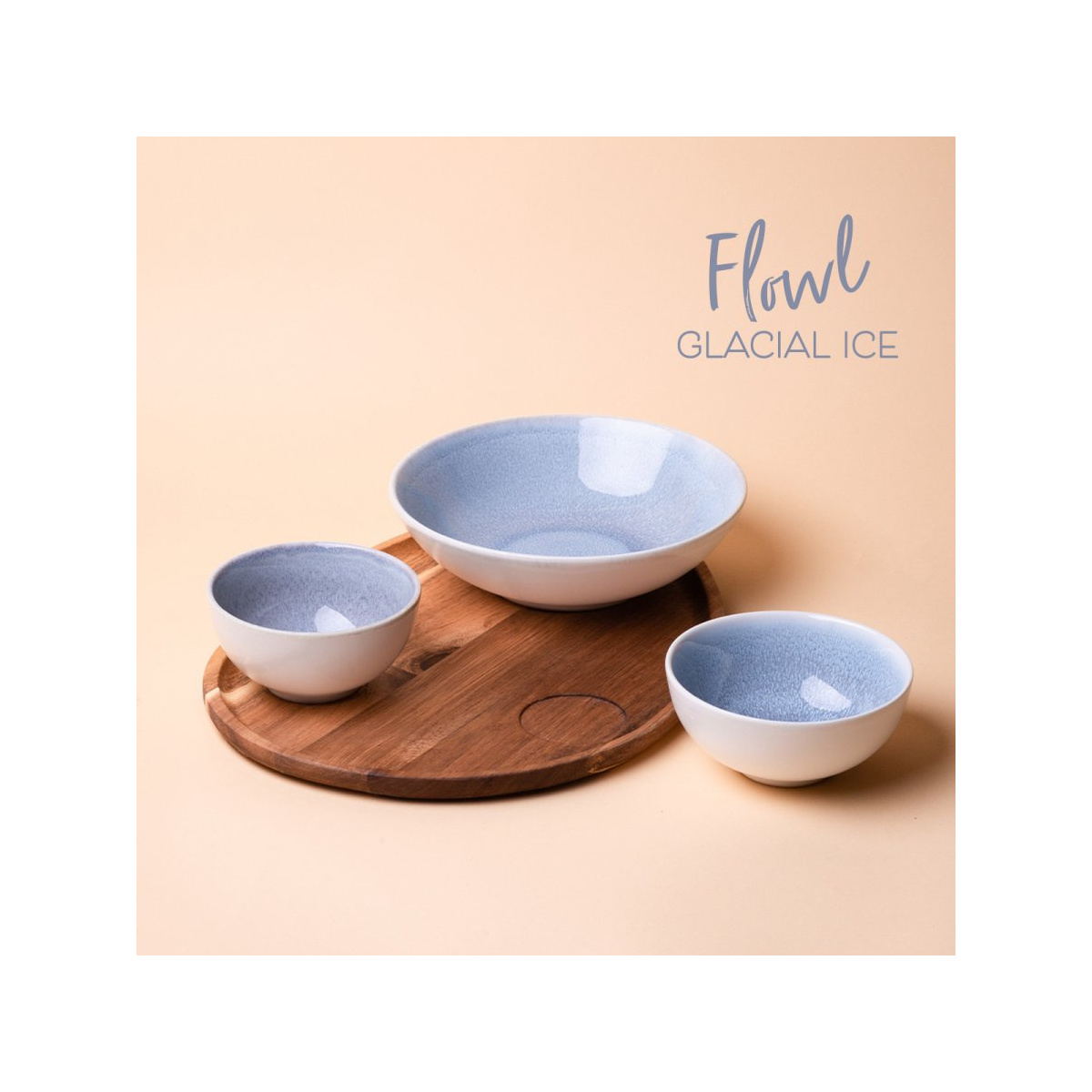Set Flowl Glacial Ice boluri + tavă | Gaya Lunasol