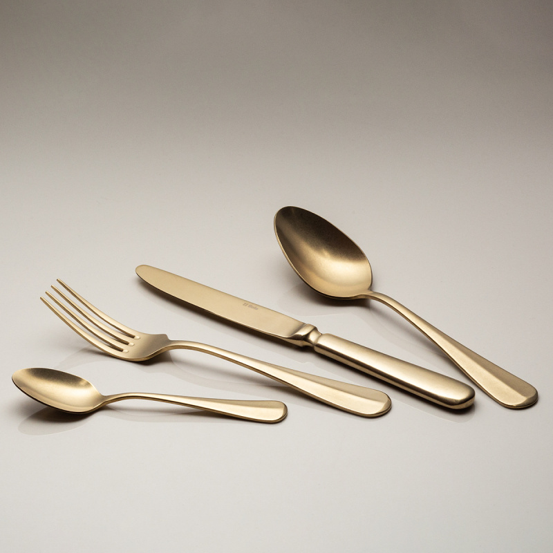 Set tacâmuri 24 buc. - Baguette Vintage PVD Champagne Stone Wash
