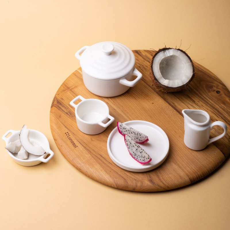 Bol oval Flowl Atelier alb cu toarte 7,9 x 7 cm - Gaya