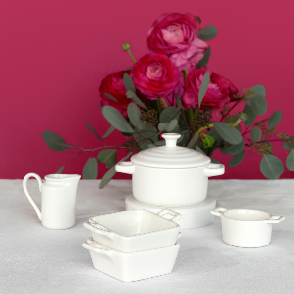 Caserolă cu capac Flowl Atelier alb ø 10,2 cm – Gaya