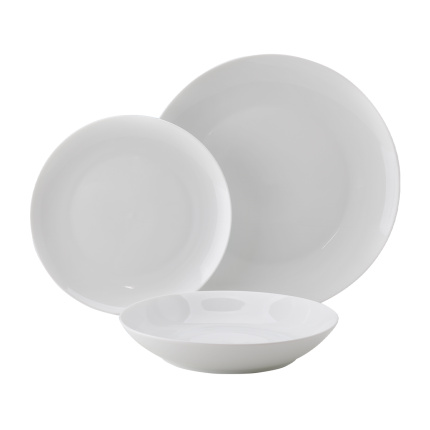 Set farfurii 12 buc. Flow alb | Lunasol
