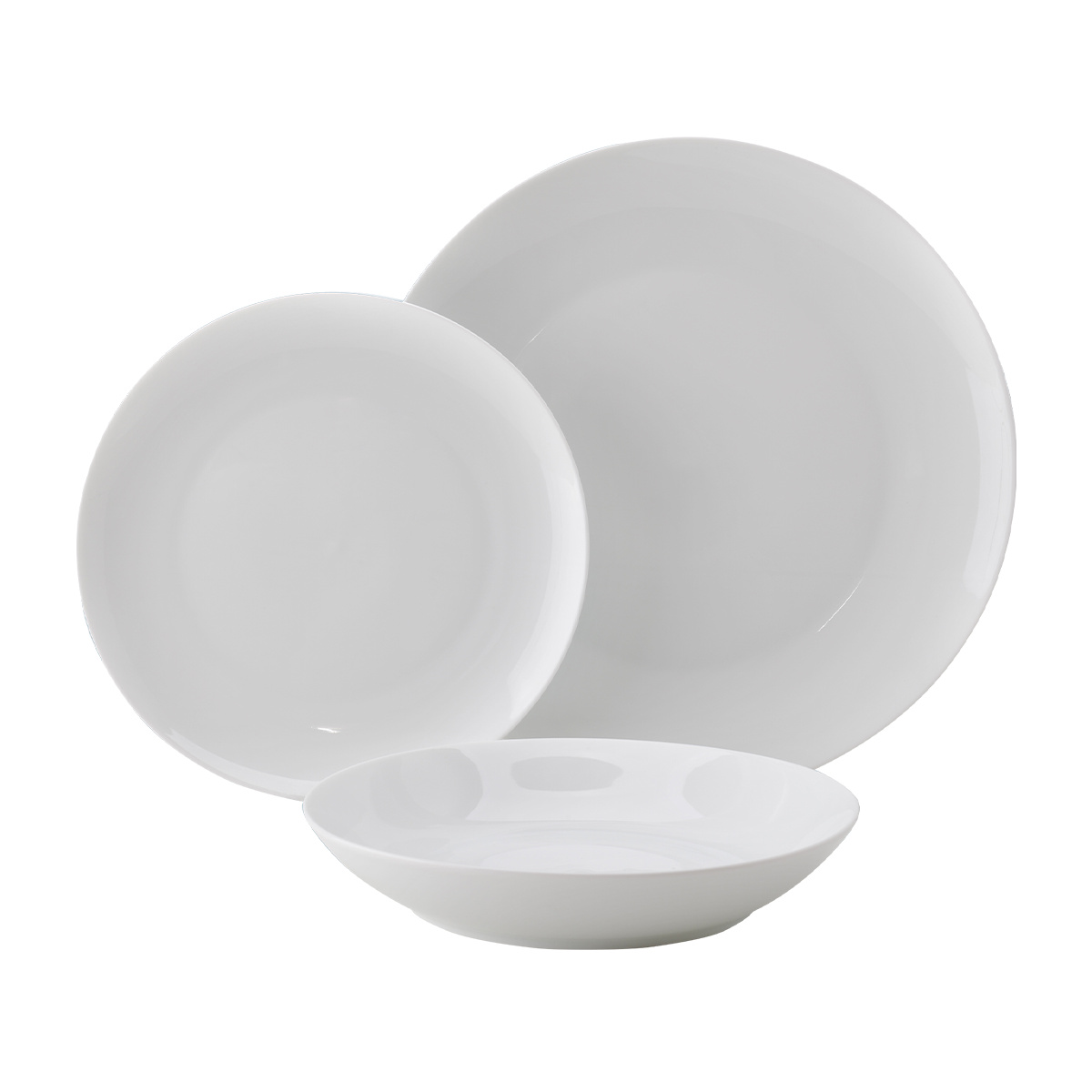 Set farfurii 12 buc. Flow alb | Lunasol