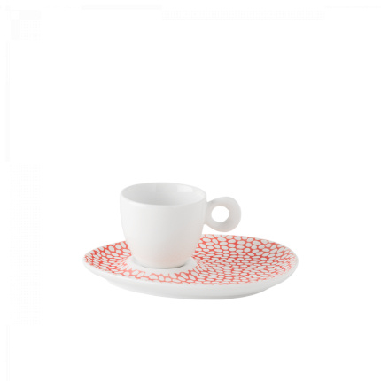 Farfurioară pentru cafea mokka Flow texturată skin/alb