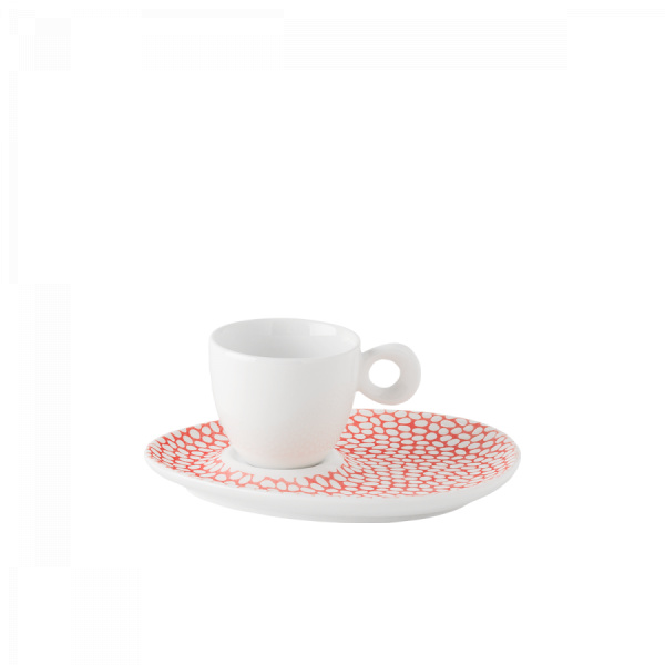 Farfurioară pentru cafea mokka Flow texturată skin/alb