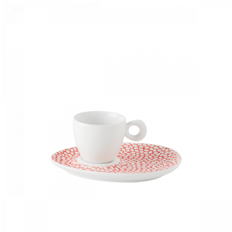 Farfurioară pentru cafea mokka Flow texturată skin/alb