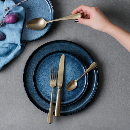 Set tacâmuri 16 buc. - Baguette Vintage PVD Champagne Stone Wash