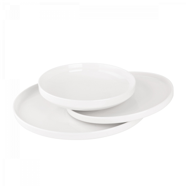 Set farfurii albe U-Coupe 12 buc. — Flow Lunasol