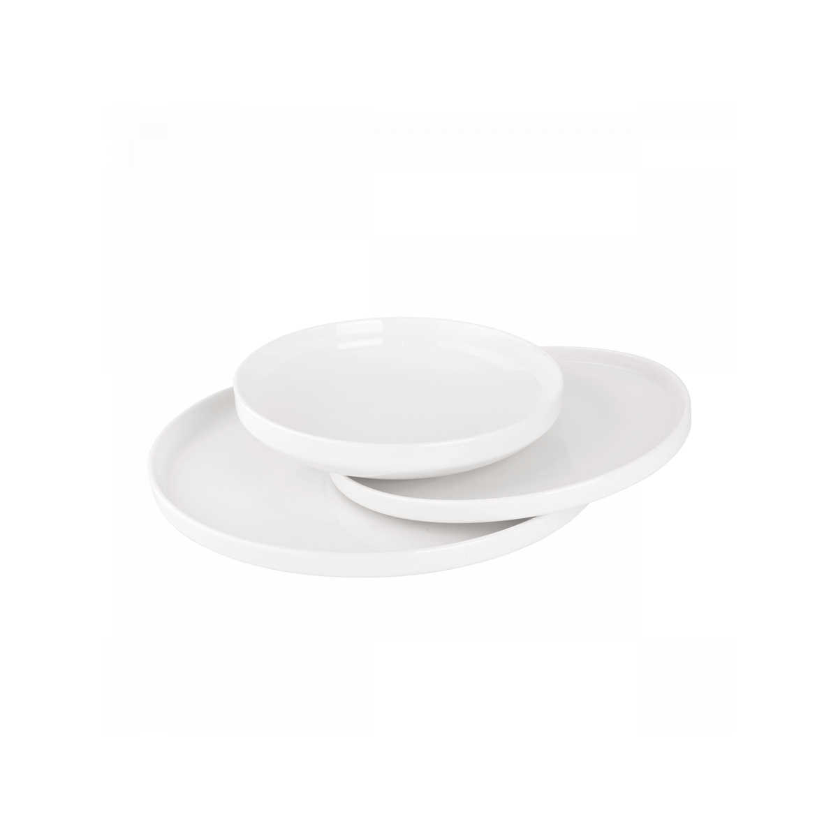 Set farfurii albe U-Coupe 12 buc. — Flow Lunasol