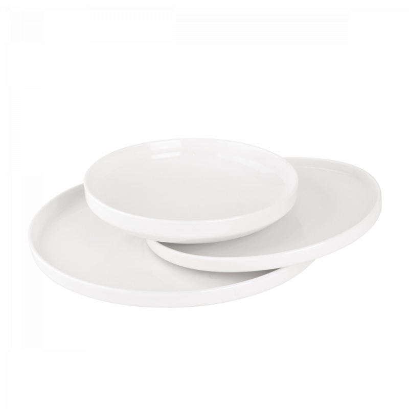 Set farfurii albe U-Coupe 12 buc. — Flow Lunasol