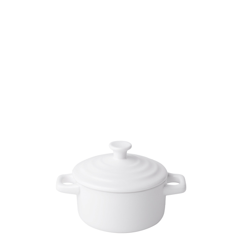 Caserolă cu capac Flowl Atelier alb ø 10,2 cm – Gaya