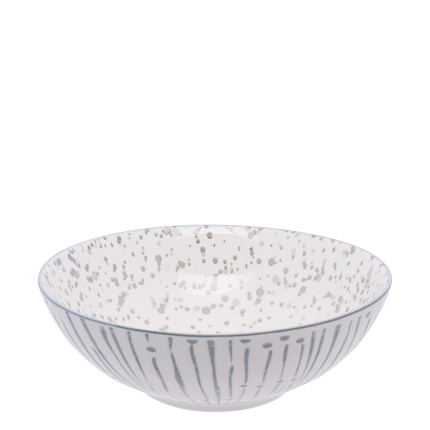 Bol pentru cereale alb / gri deschis 17,8 cm - Basic