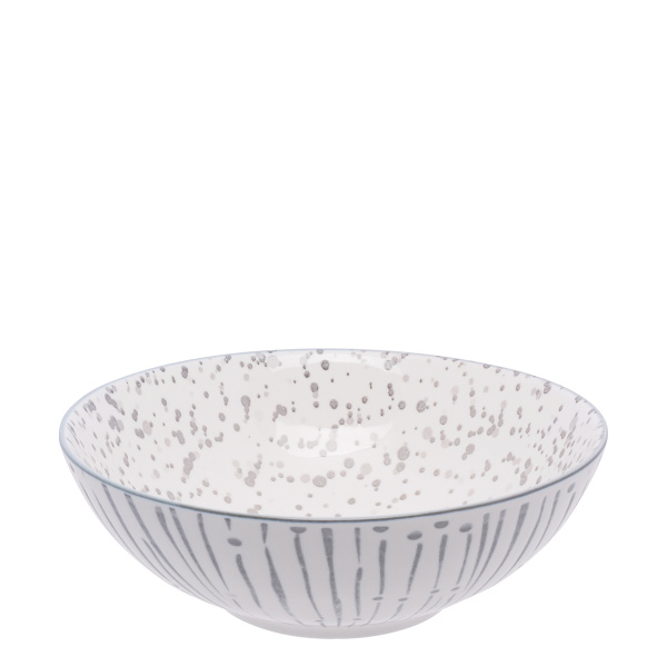 Bol pentru cereale alb / gri deschis 17,8 cm - Basic