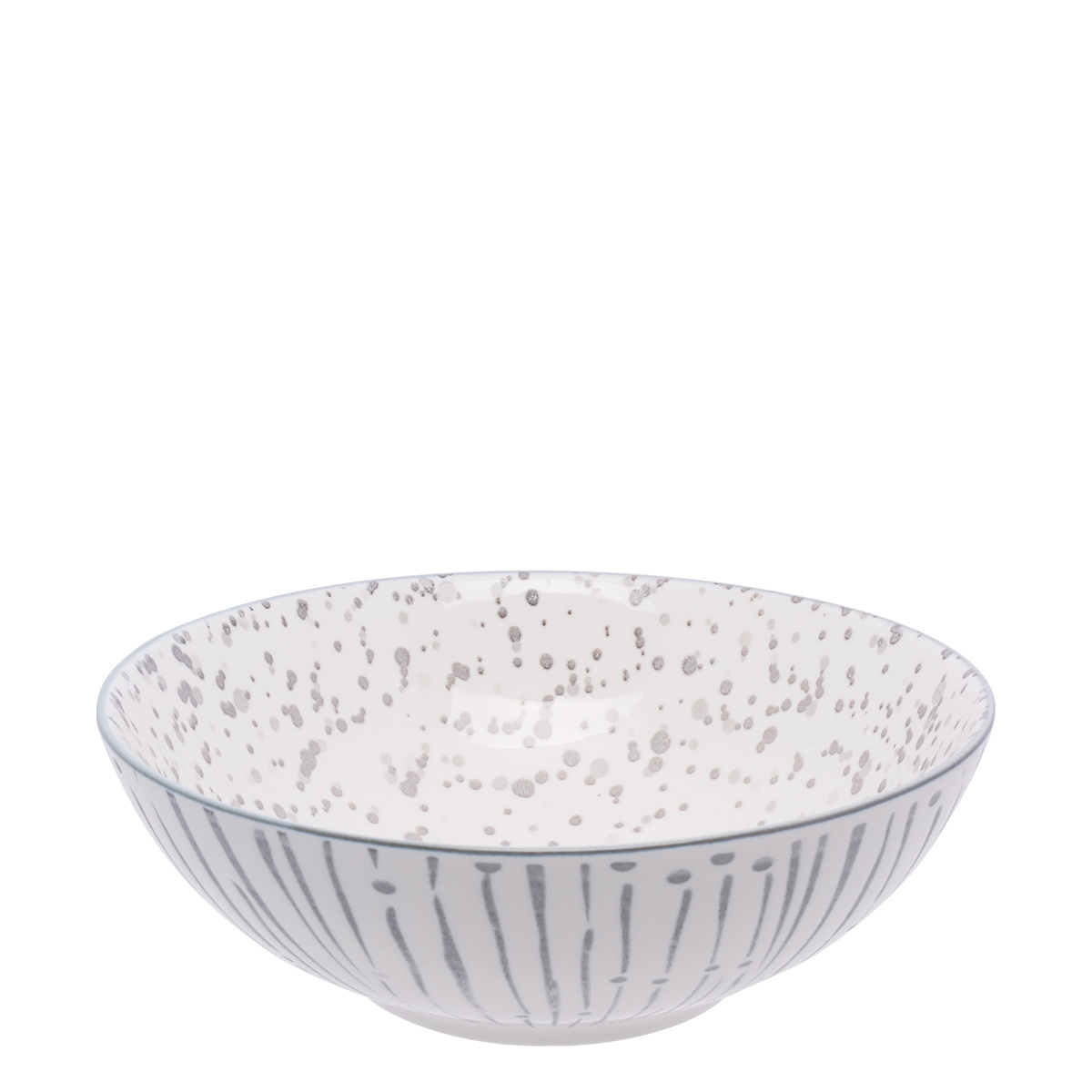 Bol pentru cereale alb / gri deschis 17,8 cm - Basic