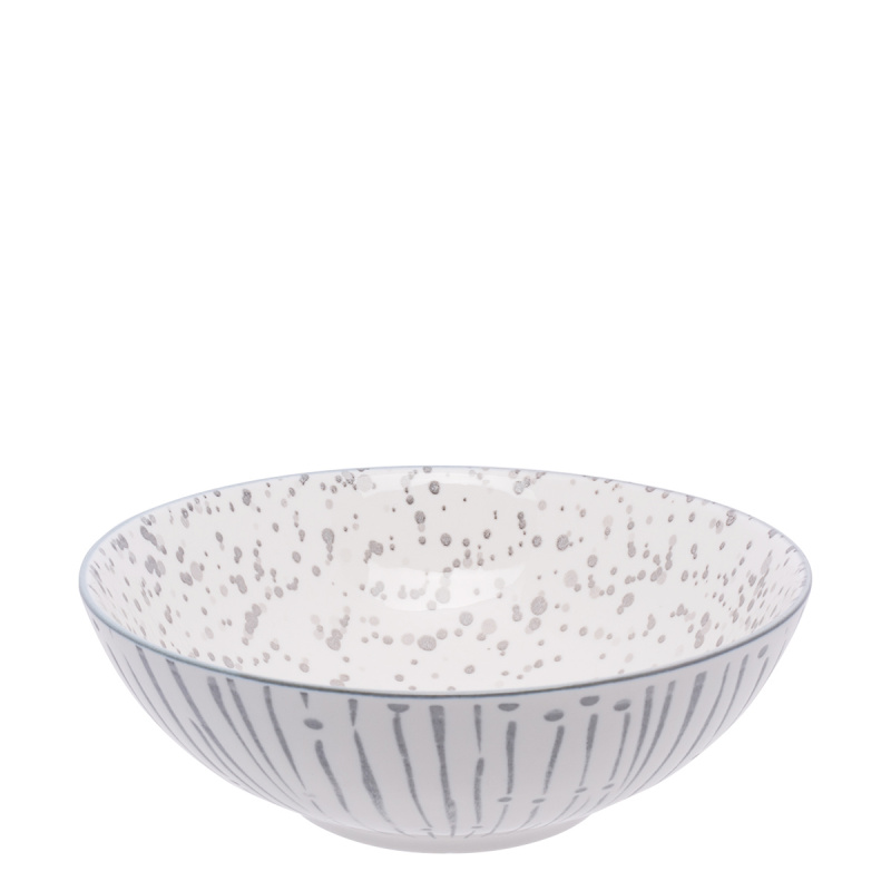 Bol pentru cereale alb / gri deschis 17,8 cm - Basic