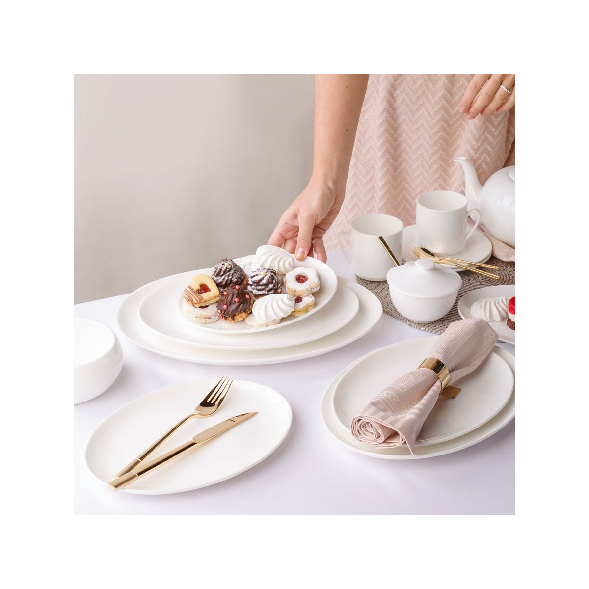 Platou de servire oval 30 cm - Premium Platinum Line