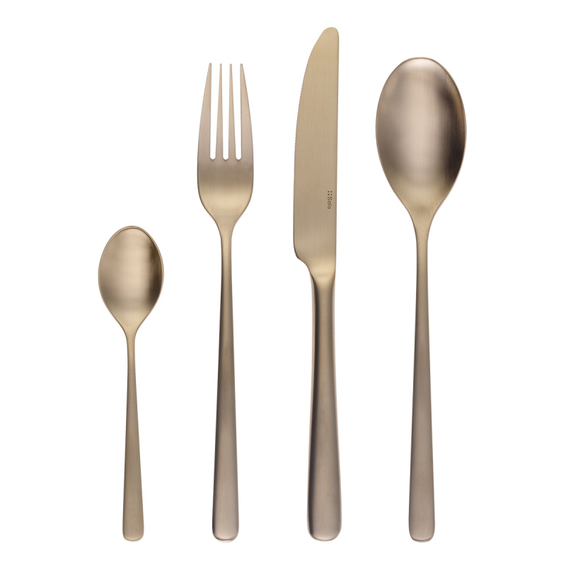 Set tacâmuri 16 buc. – Salamanca PVD Champagne mat