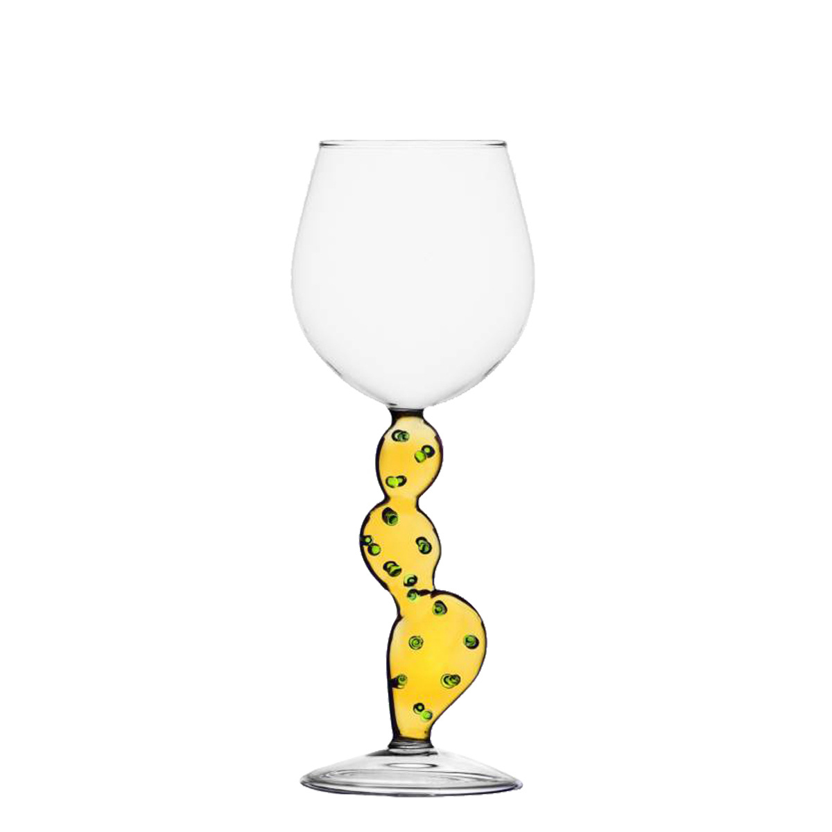 Pahar de vin cactus galben