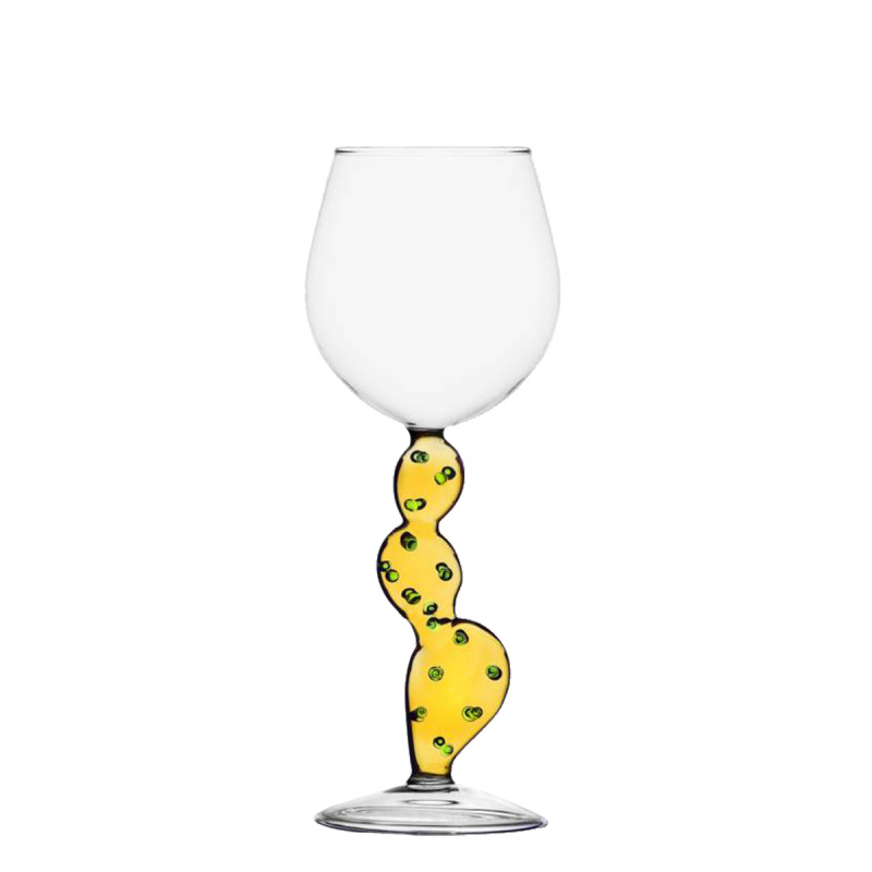 Pahar de vin cactus galben