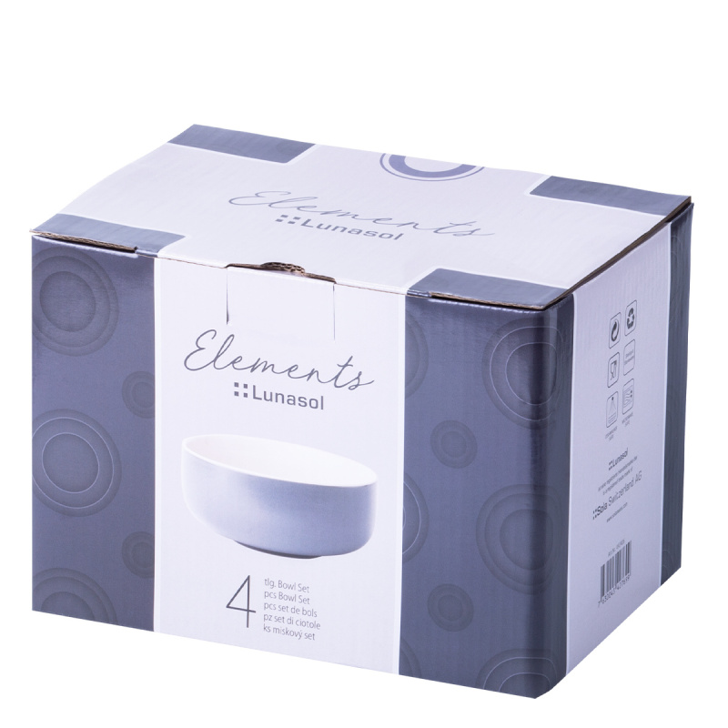 Set boluri ceramice 4 buc. – Elements East grey