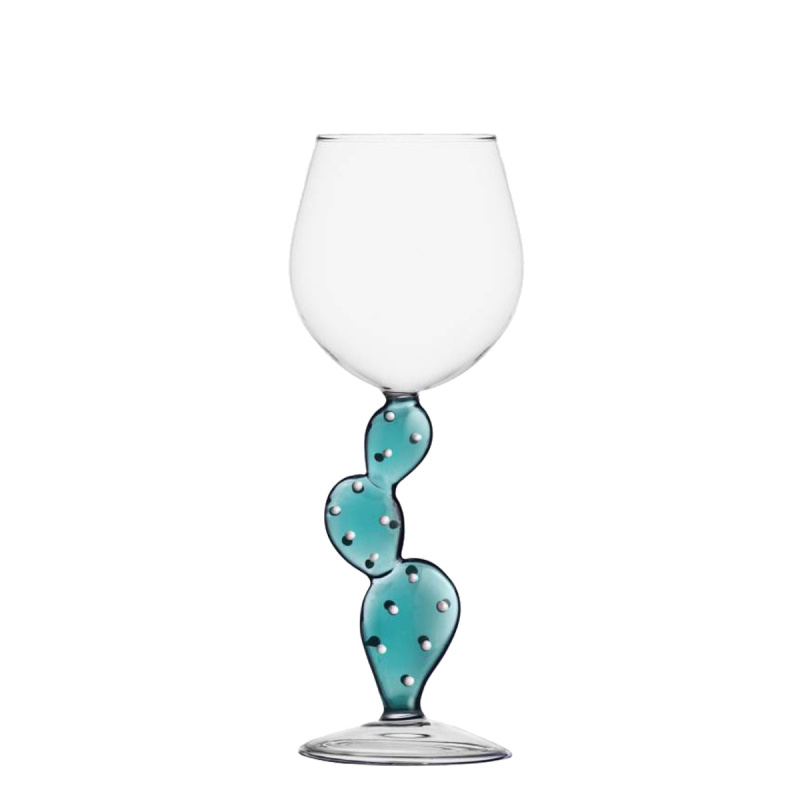 Pahar de vin cactus turcoaz
