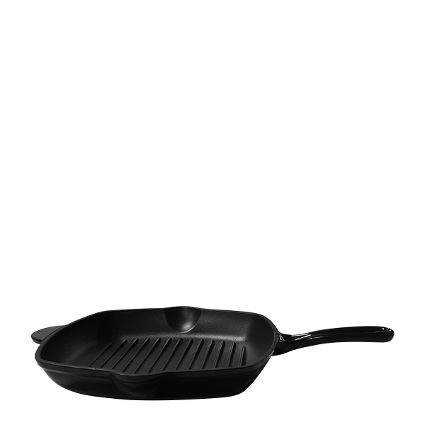 Tigaie grill din fontă emailată neagră, 27 x 27 cm - Jupiter Lunasol