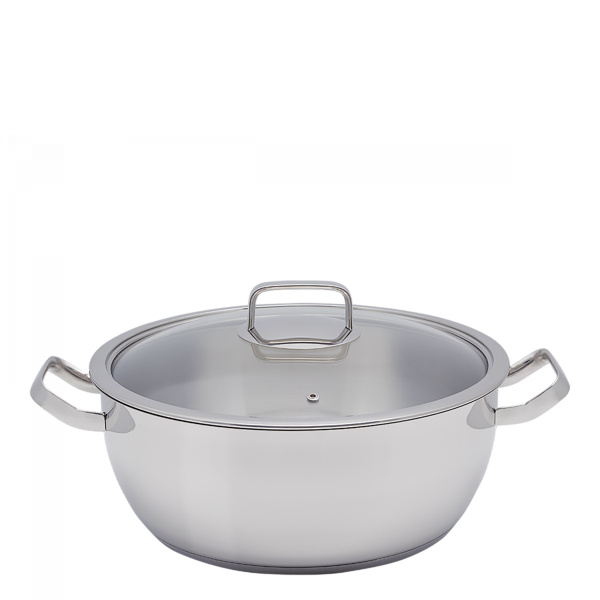 Wok Merkur cu capac de sticlă 9,6 l Master Chef Lunasol