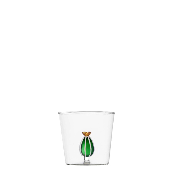 Pahar cu cactus și floare de chihlimbar 350 ml