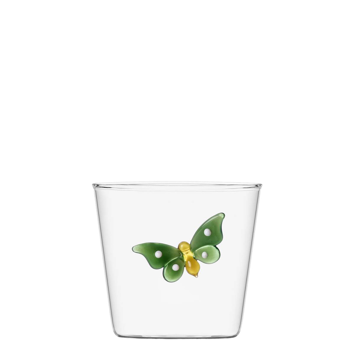 Pahar cu fluture verde 350 ml