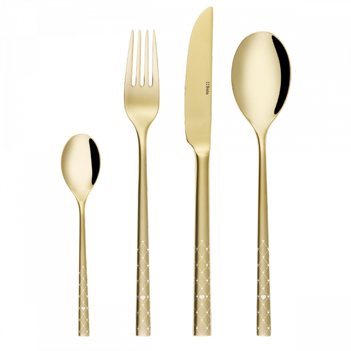 Set tacâmuri 16 buc. – Living PVD Champagne - Laser Love
