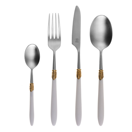 Set tacâmuri 30 piese - Gaya Exeter Gold Ring alb