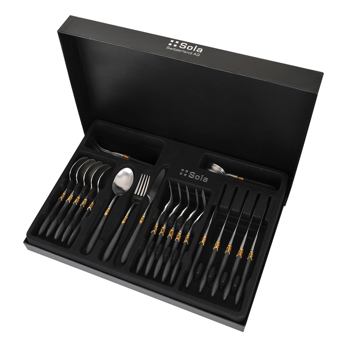 Set tacâmuri 30 piese - Gaya Exeter Gold Ring negru