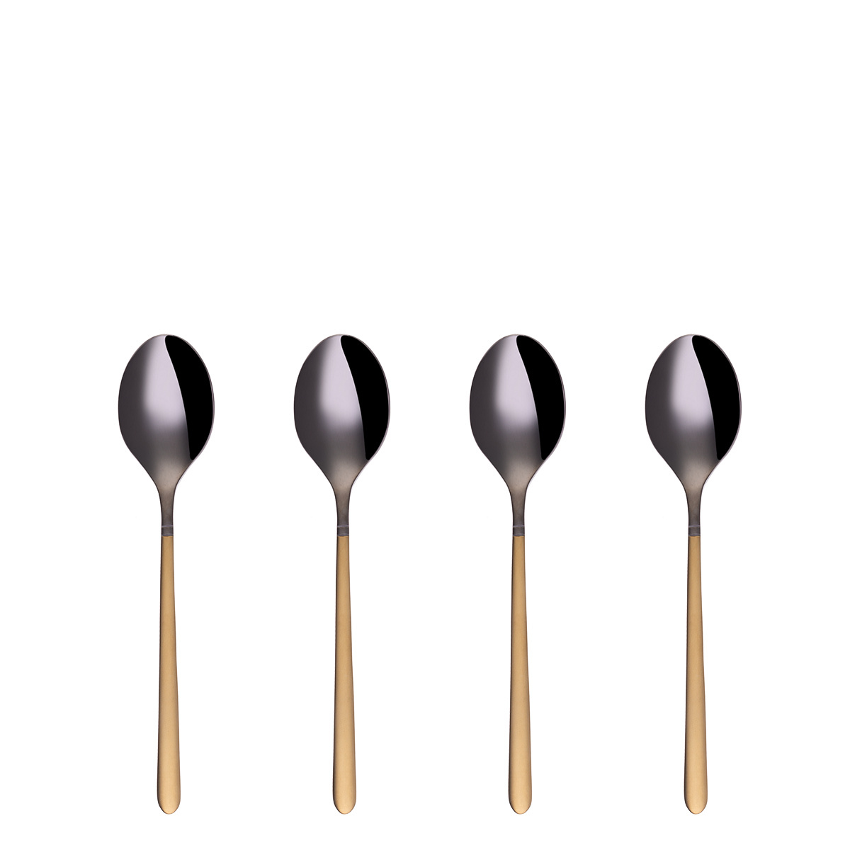 Set lingurițe de cafea 4 buc. - Porto PVD titan închis / auriu sablat