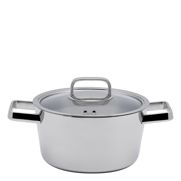 Oală Merkur Luxus cu capac de sticlă 4,9 l Platinum Lunasol