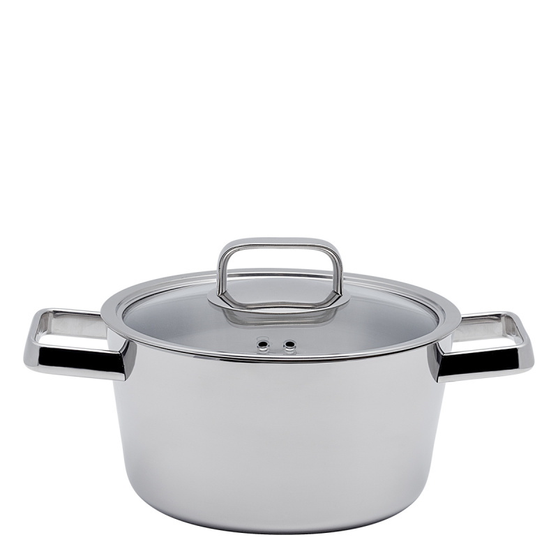 Oală Merkur Luxus cu capac de sticlă 4,9 l Platinum Lunasol
