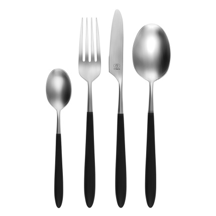 Set tacâmuri 24 piese - Gaya Exeter cu mâner gri-negru