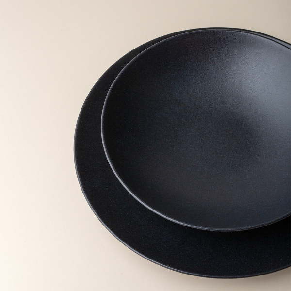 Farfurie adâncă 21,5 cm 4 buc - Basic negru mat