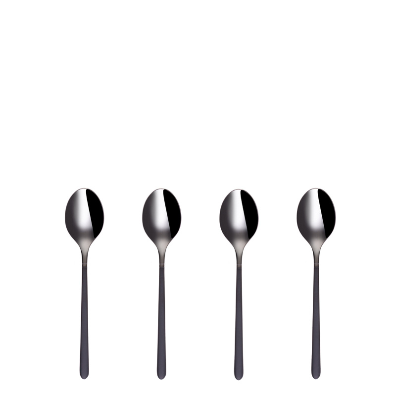Set lingurițe mocca 4 buc. - Porto PVD titan închis / negru sablat