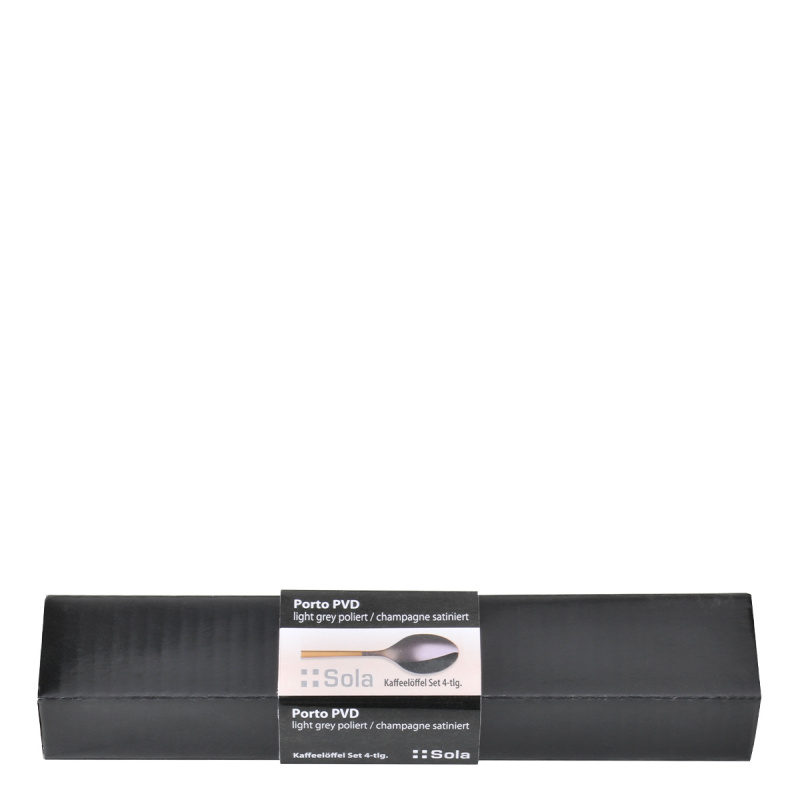 Set lingurițe de cafea 4 buc. - Porto PVD titan închis / auriu sablat